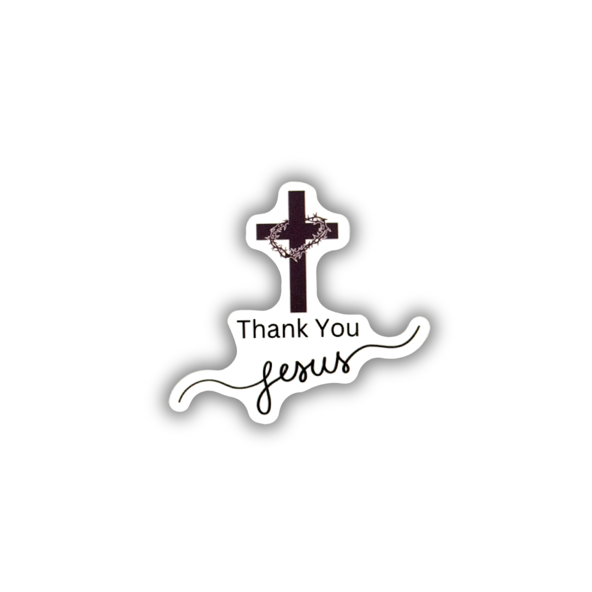 Thank You Jesus cross crown of thorns sticker