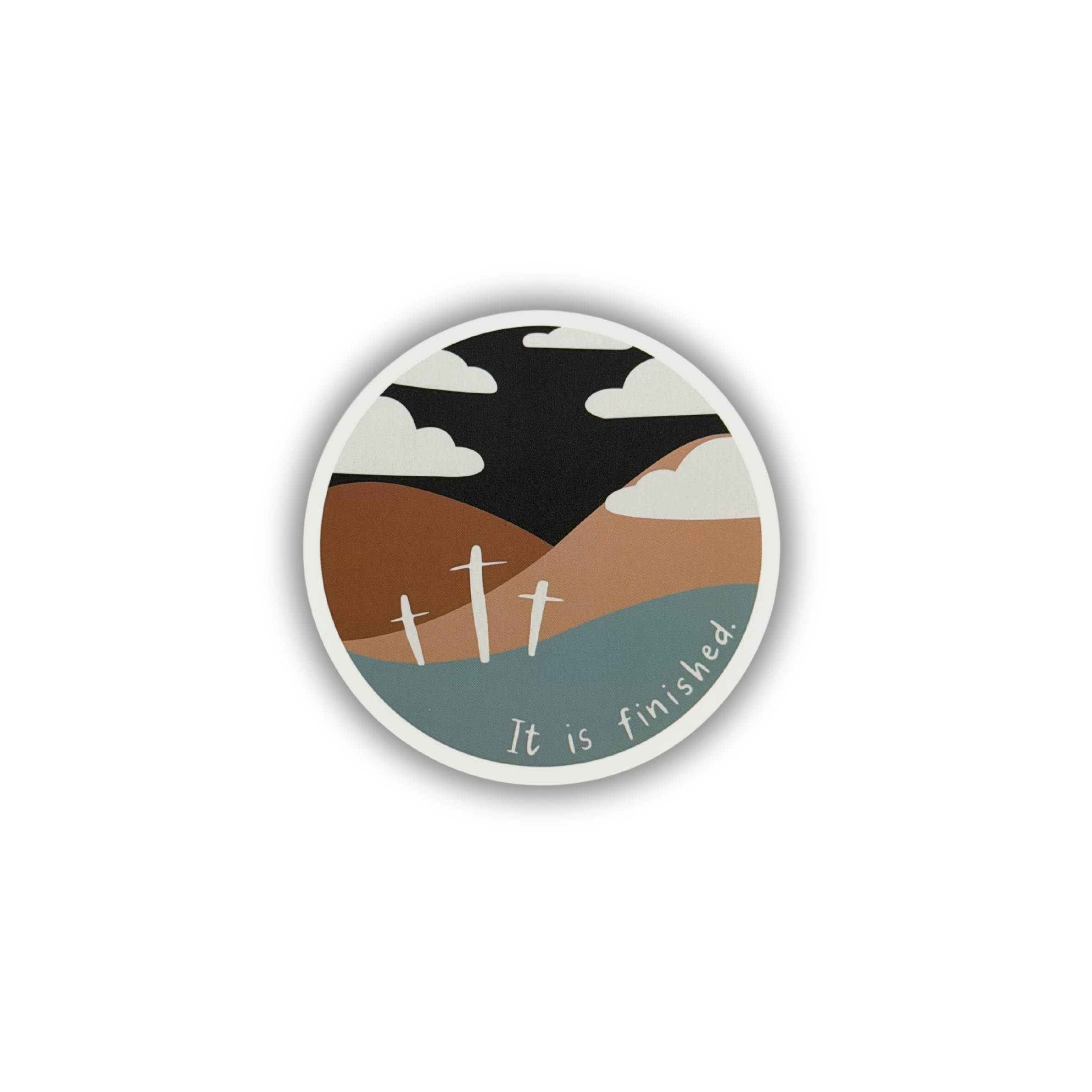 It Is Finished Three Crosses Sticker