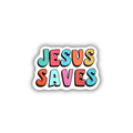 Jesus Saves Colorful Retro Sticker