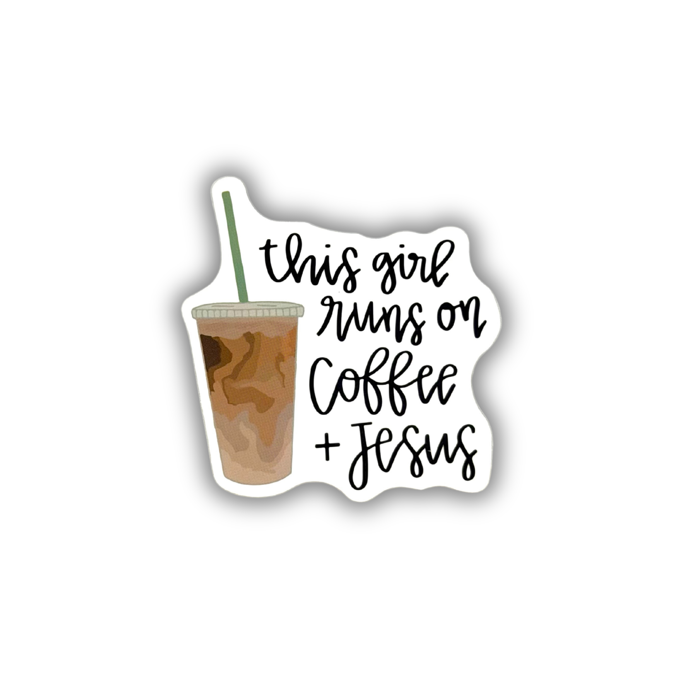 This Girl Runs on Coffee & Jesus Sticker