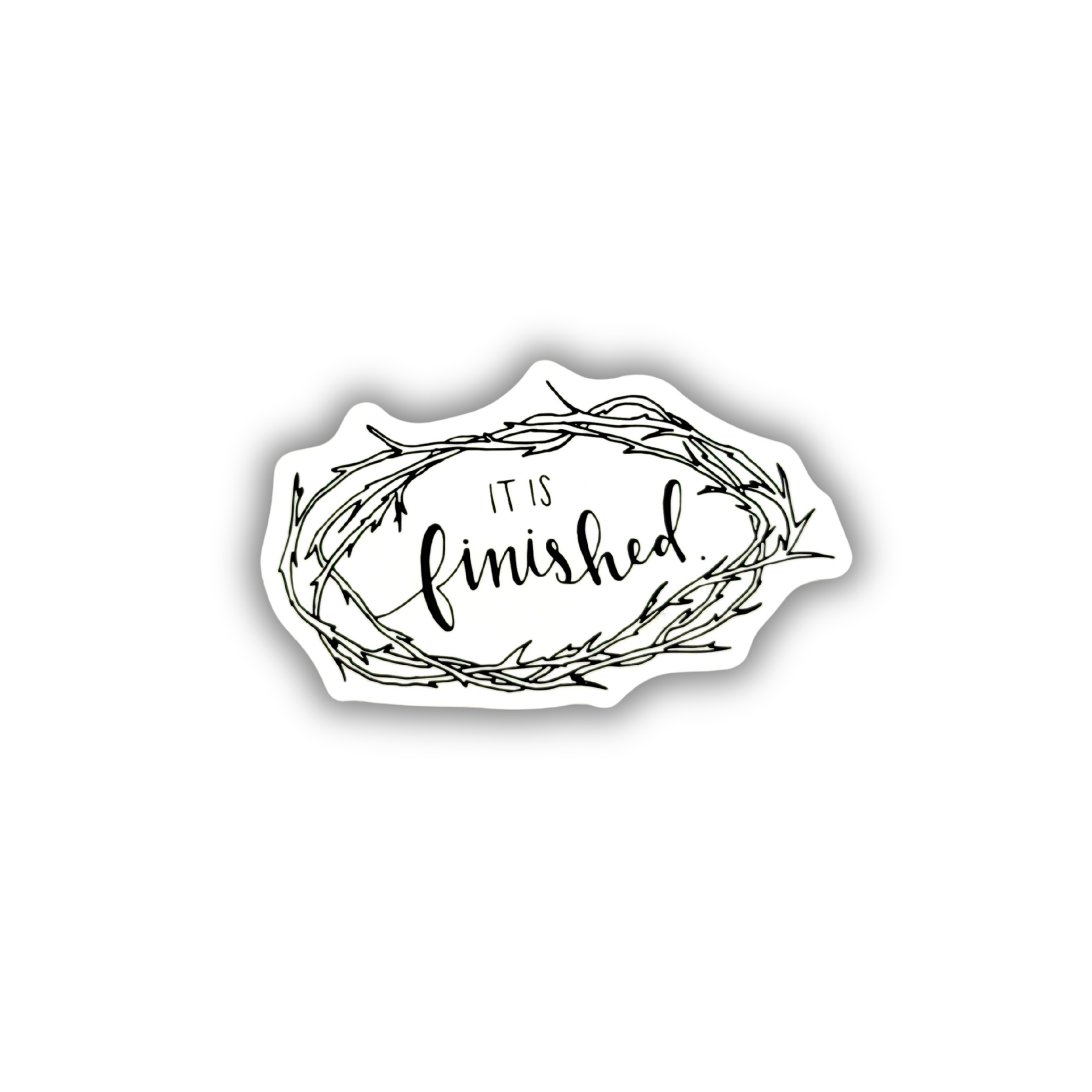 It Is Finished crown of thorns Christian sticker