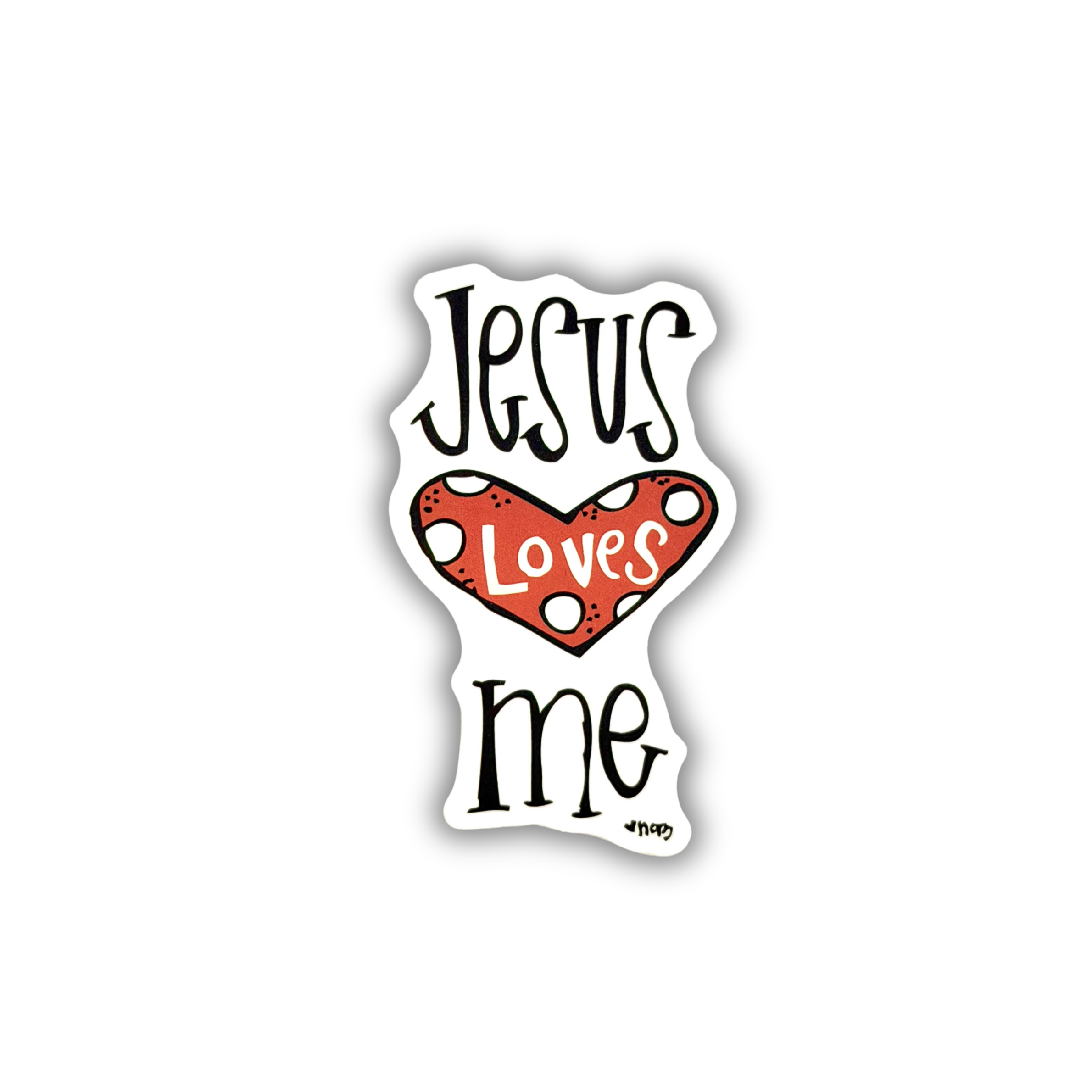 Jesus Loves Me heart Christian sticker