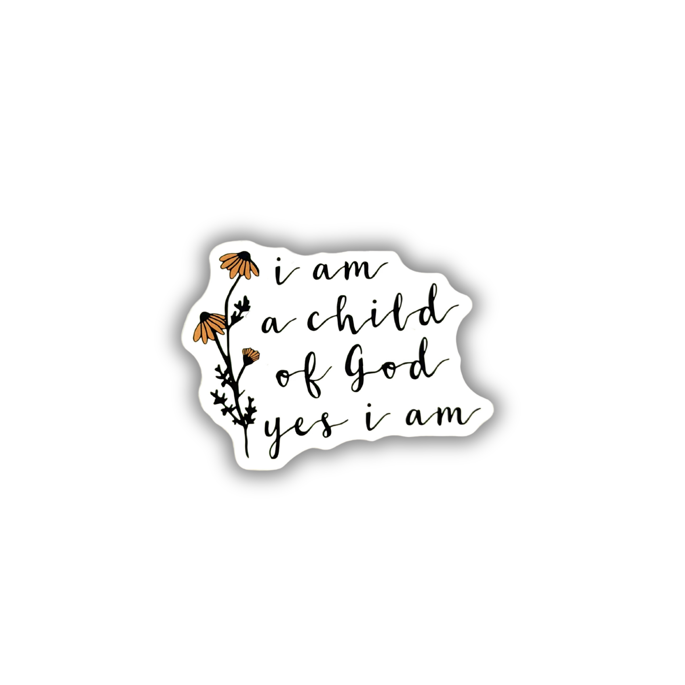 I Am a Child of God floral botanical sticker