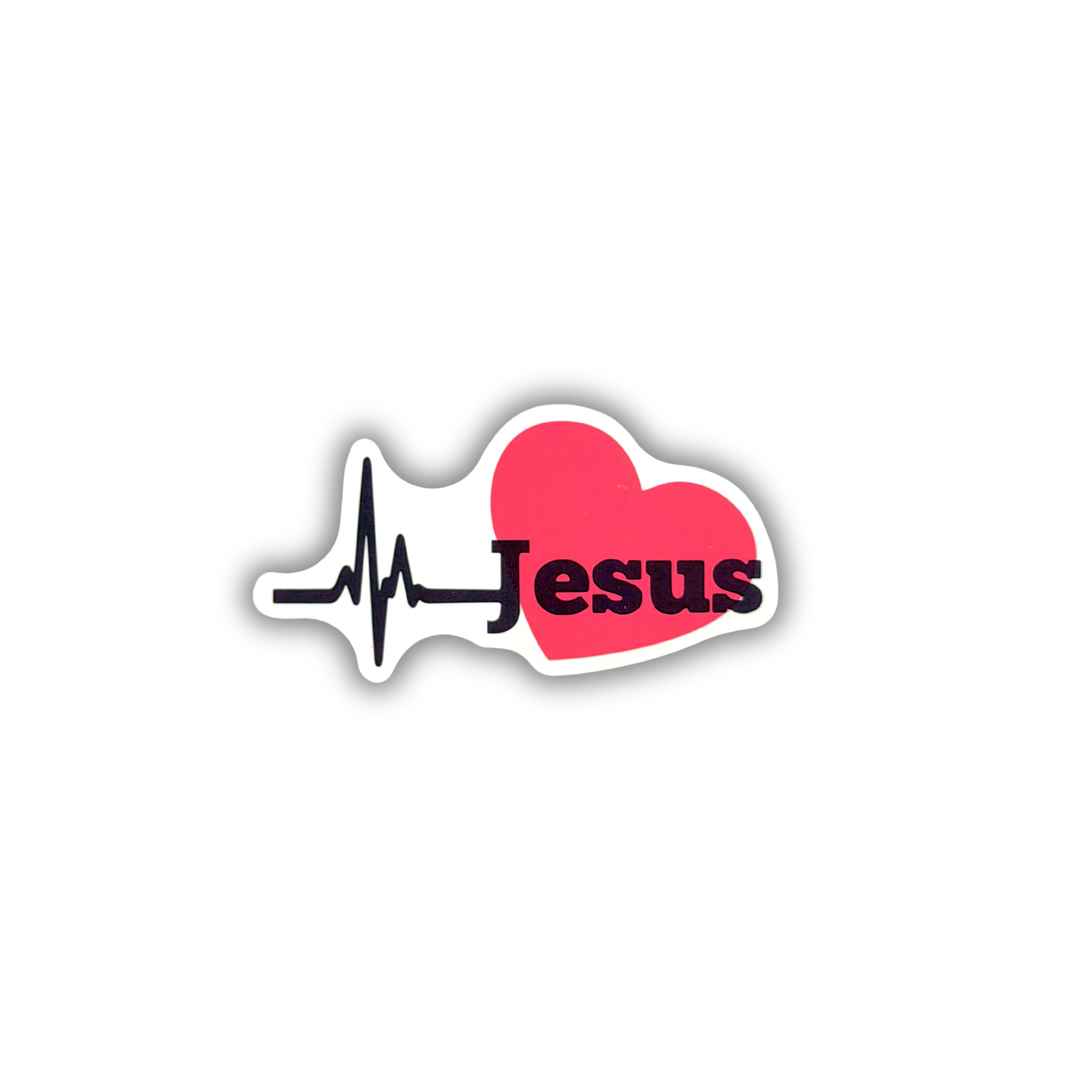 Jesus heartbeat EKG Christian sticker