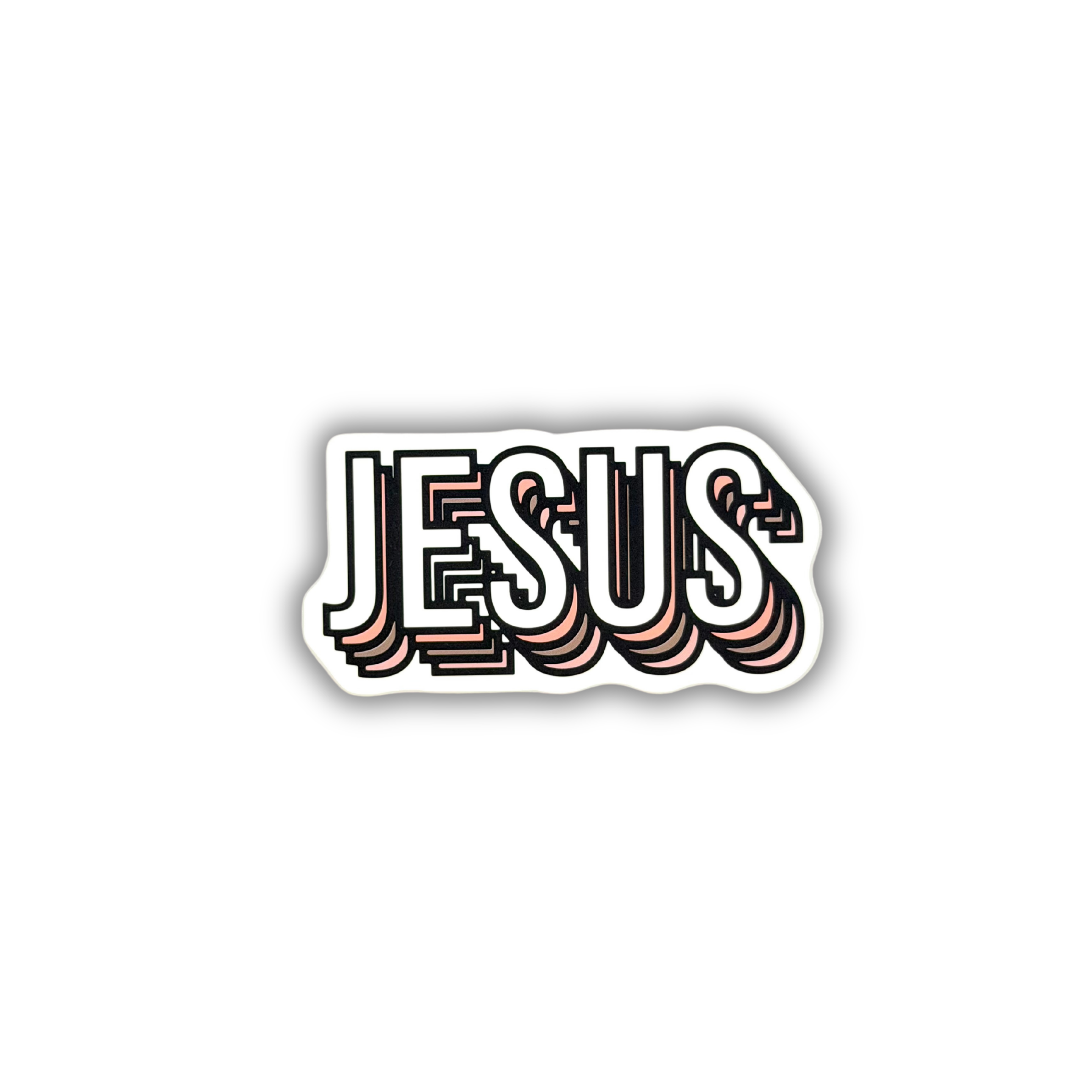 Jesus retro bold typography Christian sticker