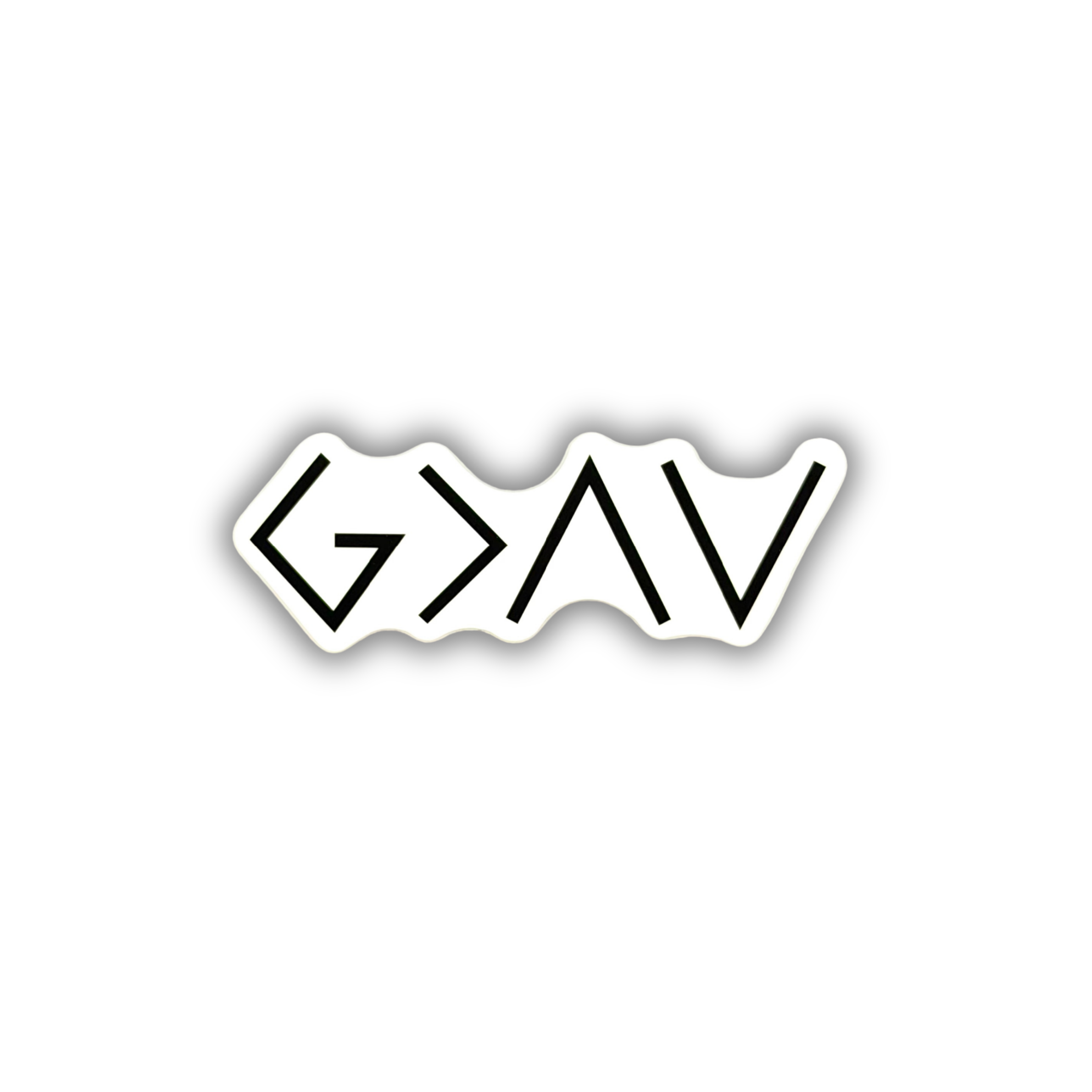 God is greater than the highs and lows minimalist sticker