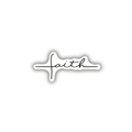 Faith cross minimalist cursive sticker