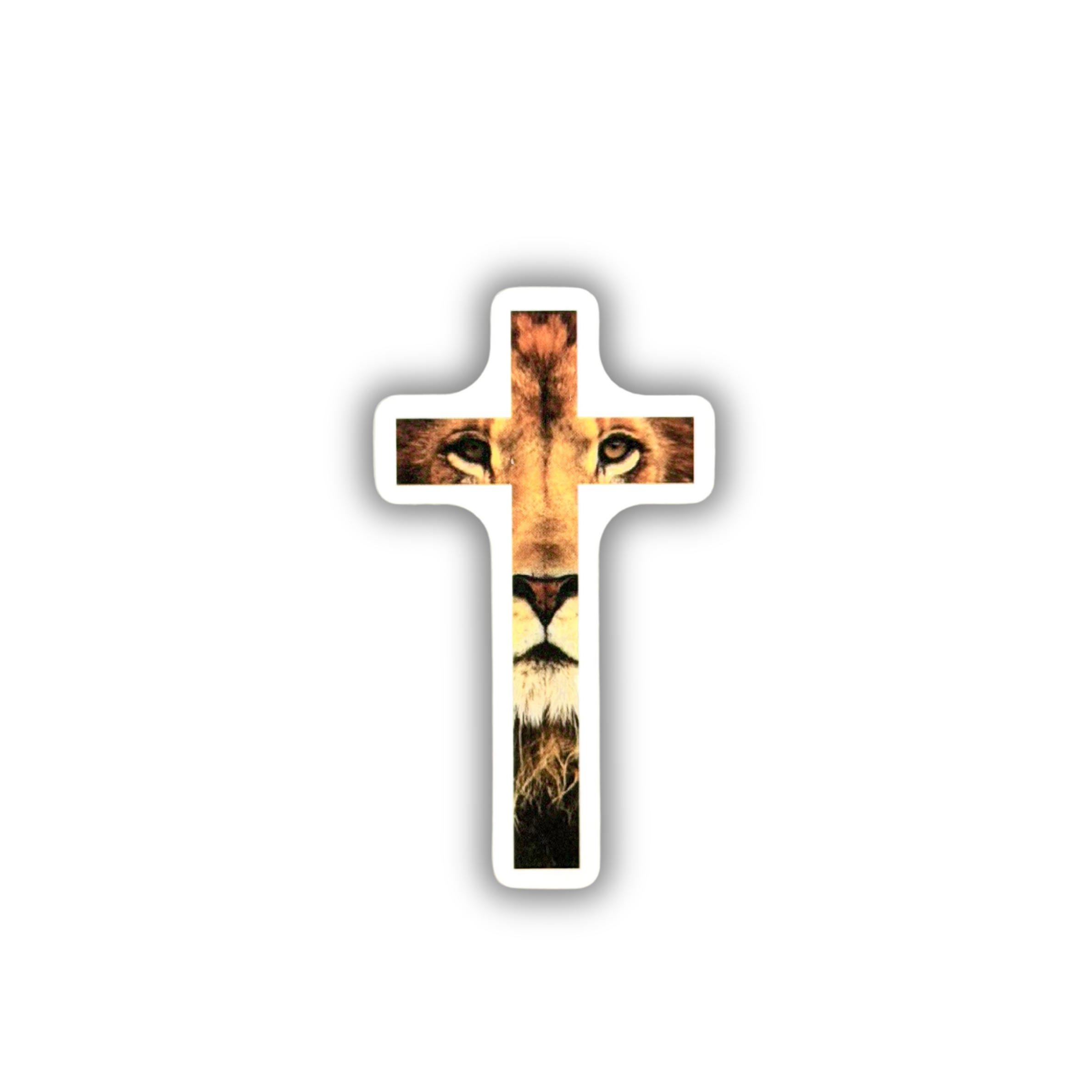 Lion of Judah cross Christian sticker