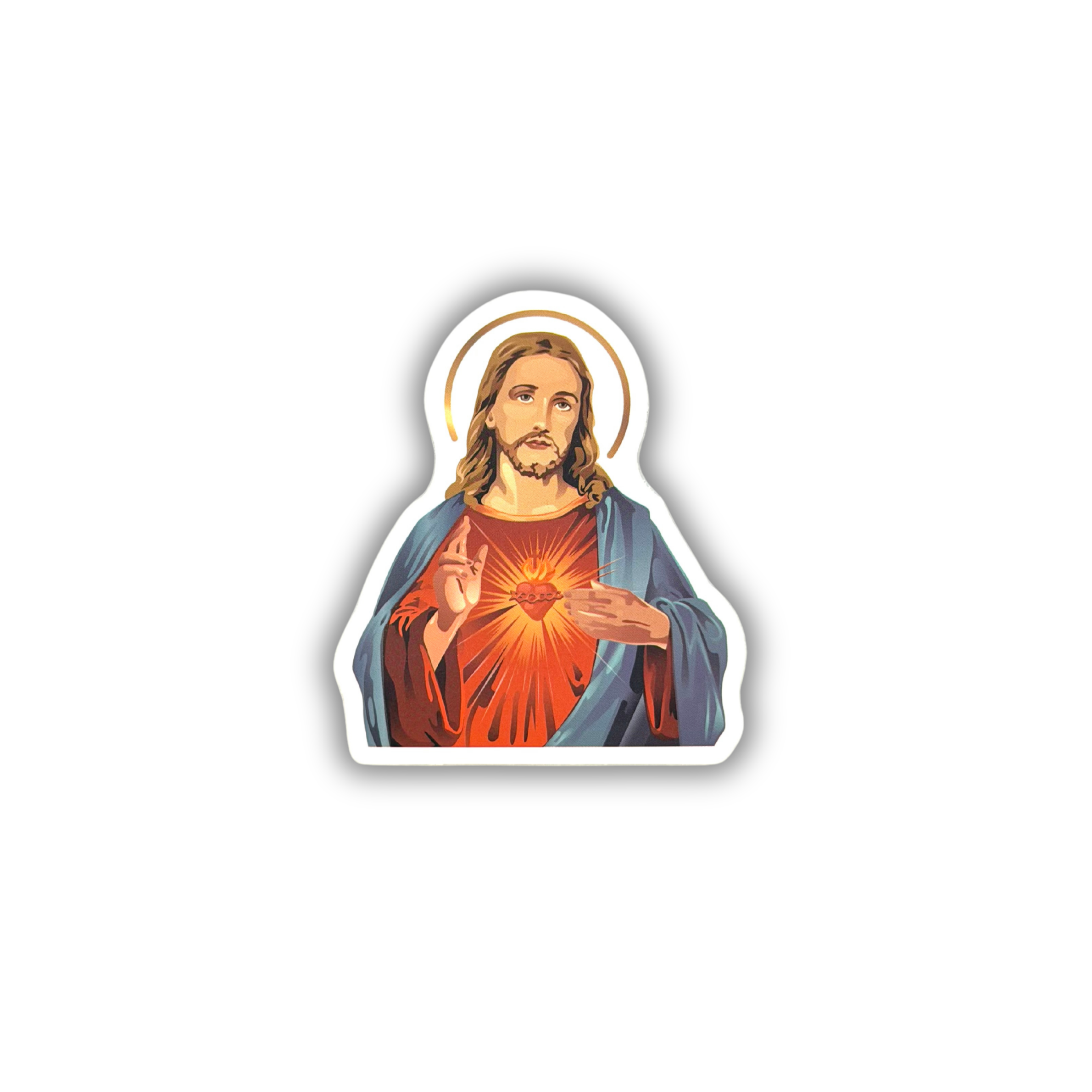 Sacred Heart of Jesus illustrated Christian sticker
