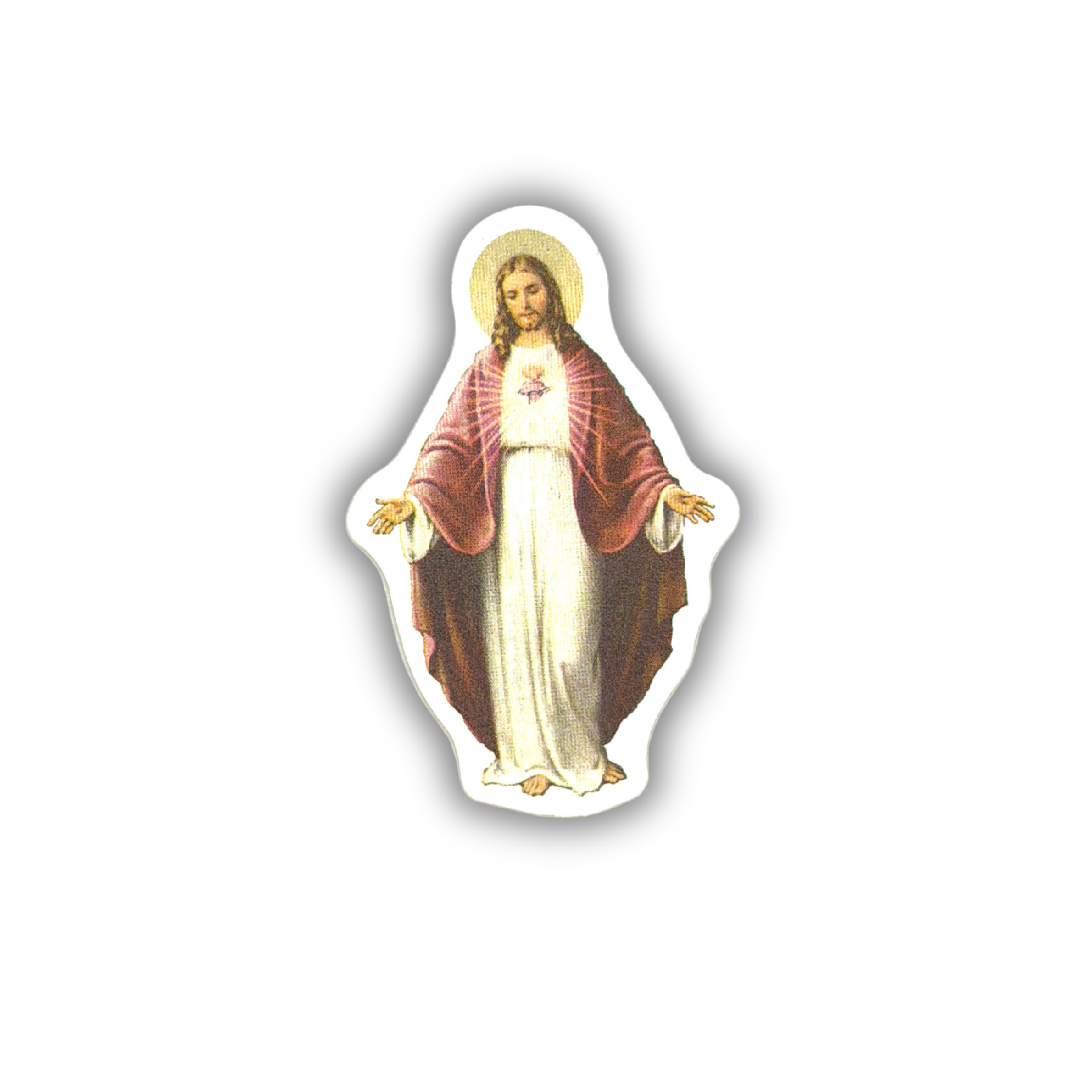 Jesus open arms Sacred Heart illustrated sticker