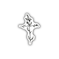 Botanical floral cross Christian sticker