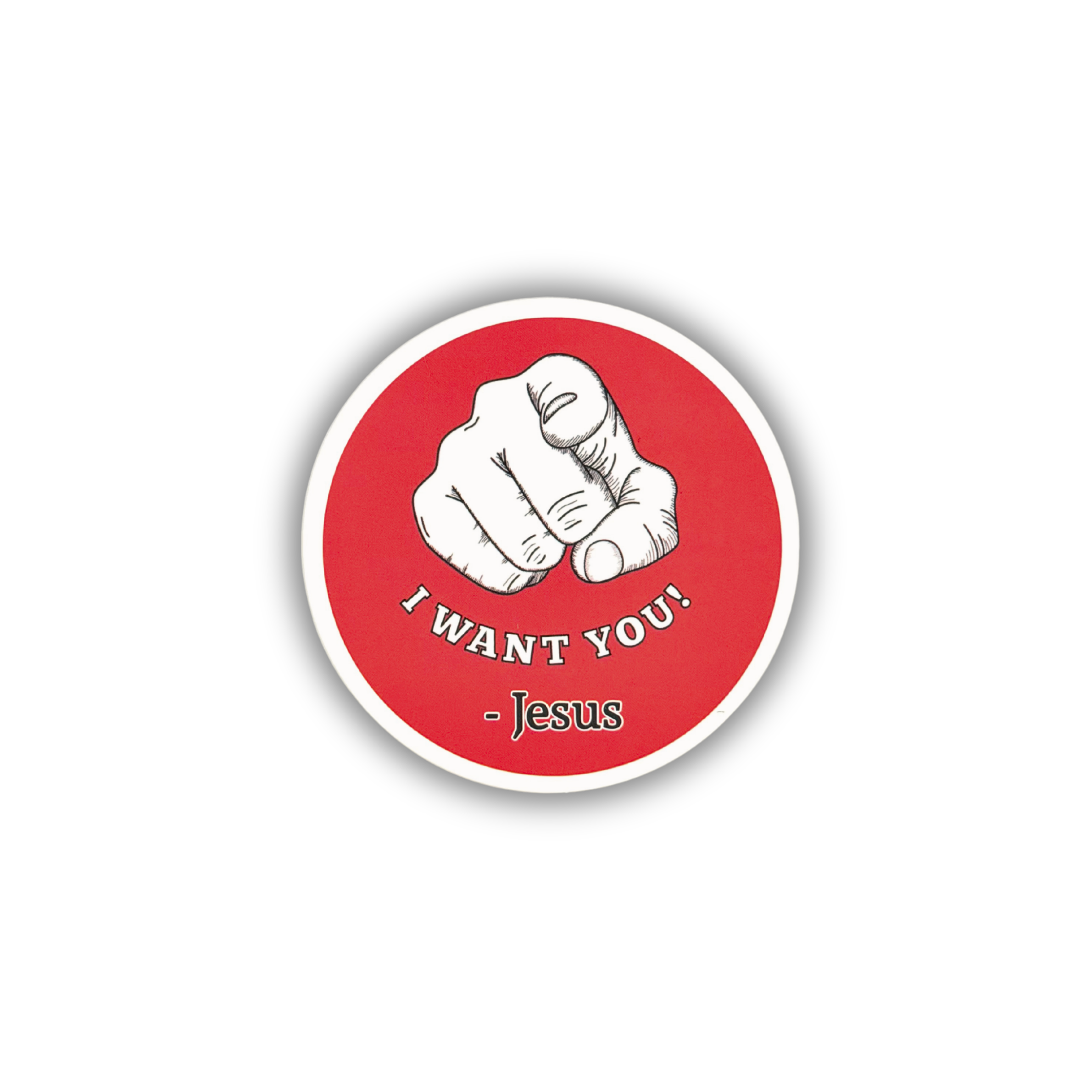 I Want You Jesus pointing finger Christian sticker