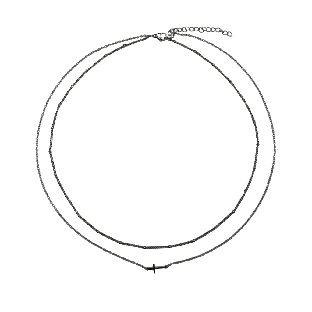 Double-Chained Cross Necklace